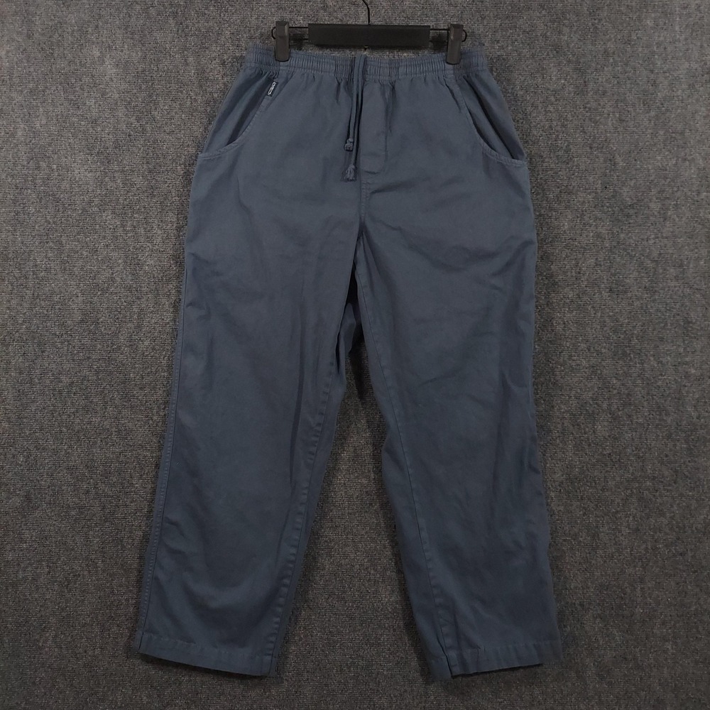 Crazy‎ Shirts Pants Mens 30x29 Blue Canvas Chino Elastic Waist Drawstring Casual